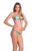 Luli Fama Sea Salt Angel Strappy Brazilian Ruched Back
